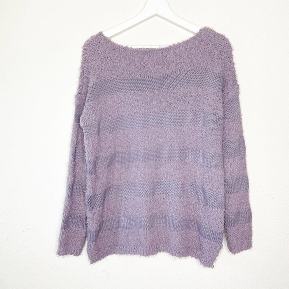Staccato Purple Knit Texture Striped Sweater Sz S - Picture 6 of 7